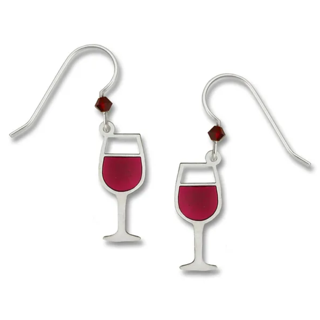 Red Wine Glass Earrings