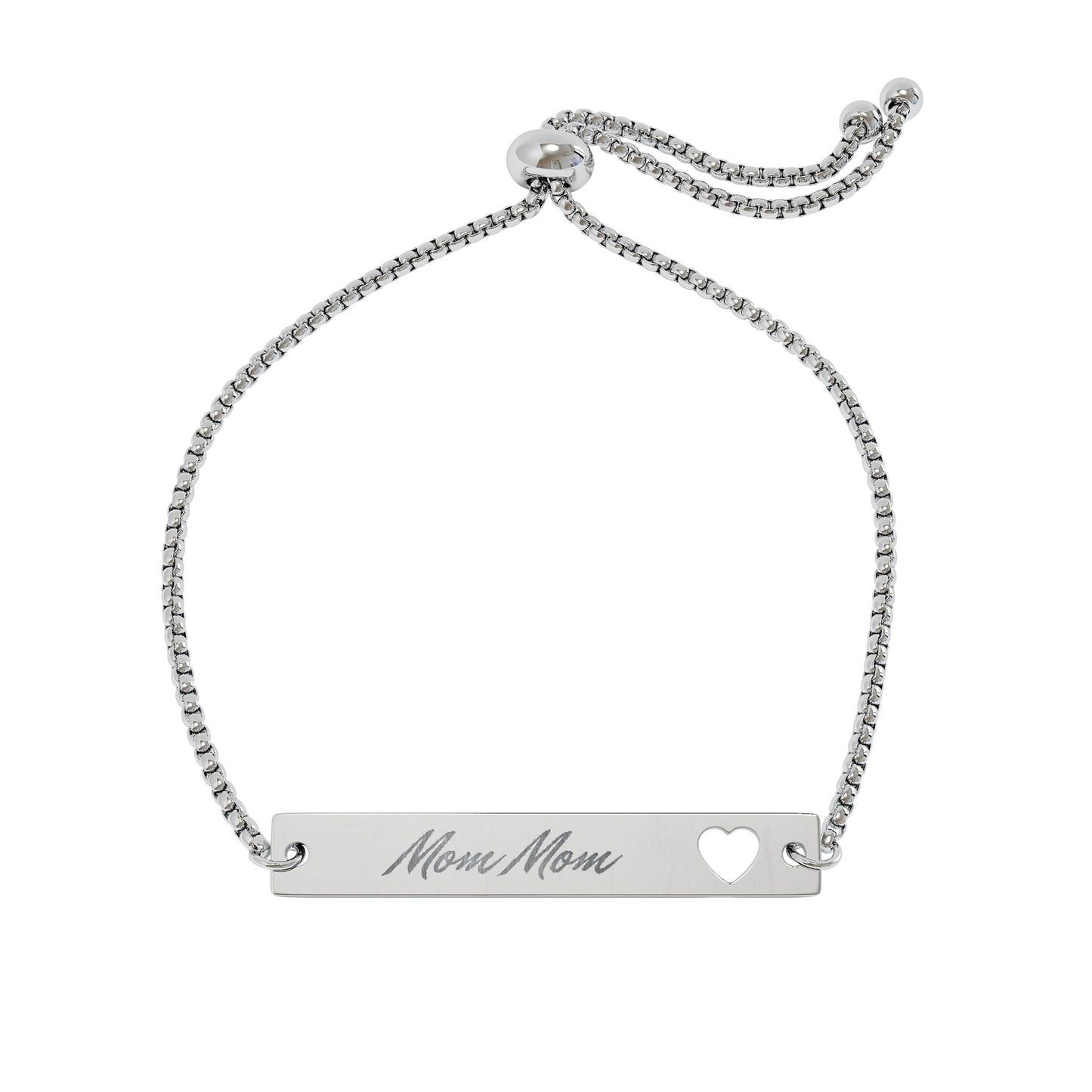 Engraved Heart Bracelet-Mom Mom