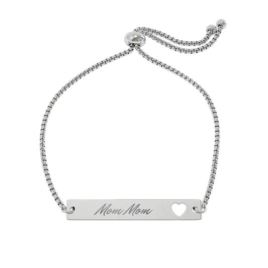 Engraved Heart Bracelet-Mom Mom