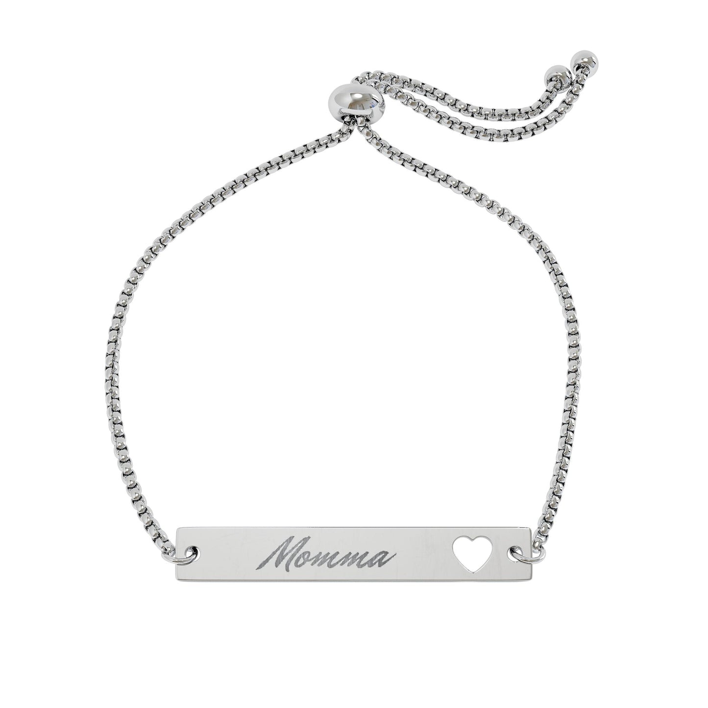 Engraved Heart Bracelet-Momma