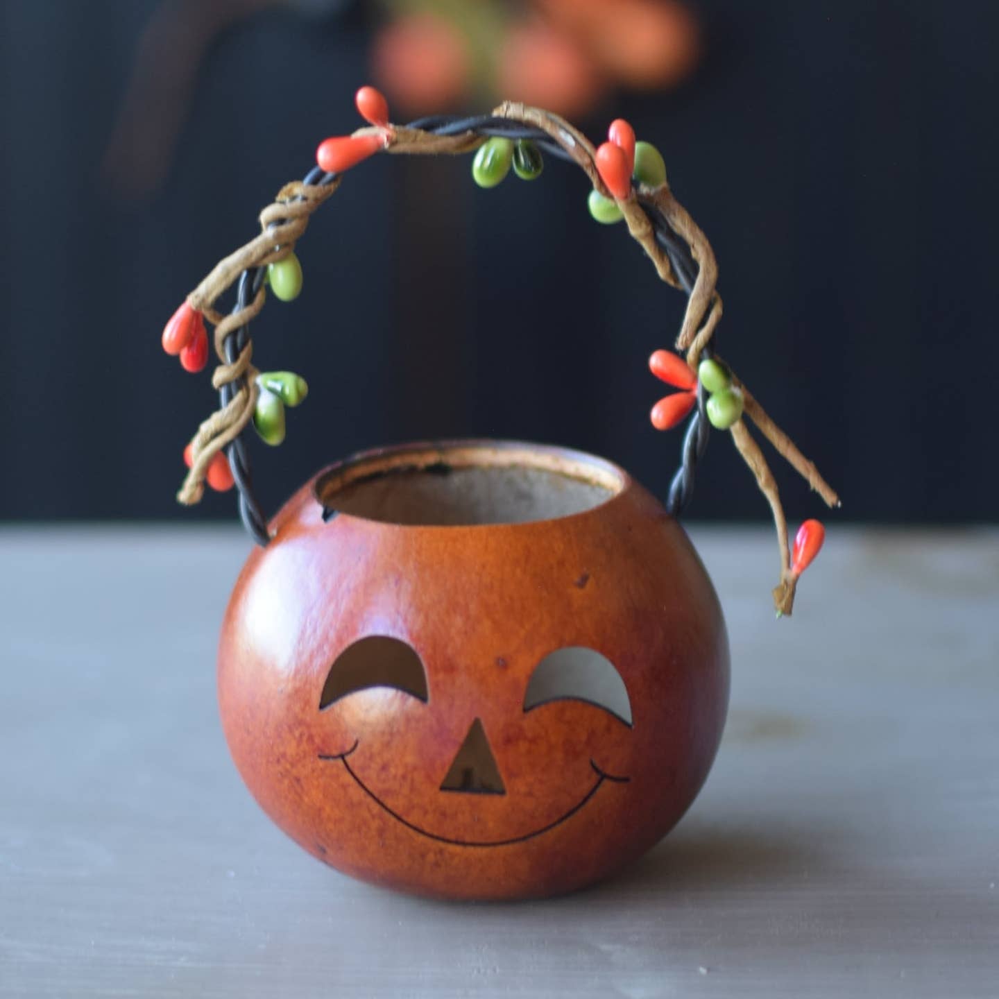 Jack-O-Lantern Gourd Basket-Jace