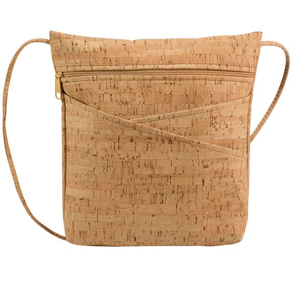 Cork Crisscross Pocket Crossbody Bag
