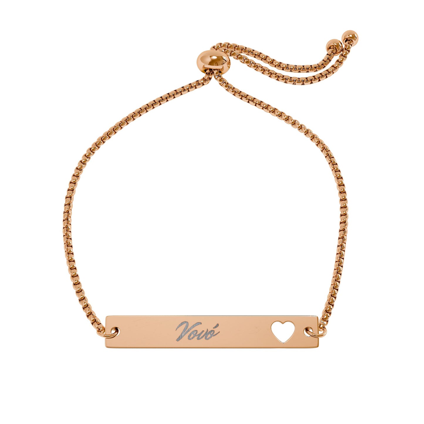 Engraved Heart Bracelet-Vovó