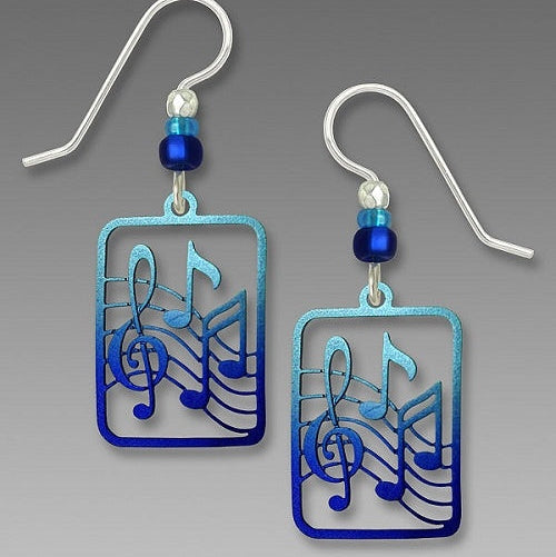 Blue Music Note Earrings