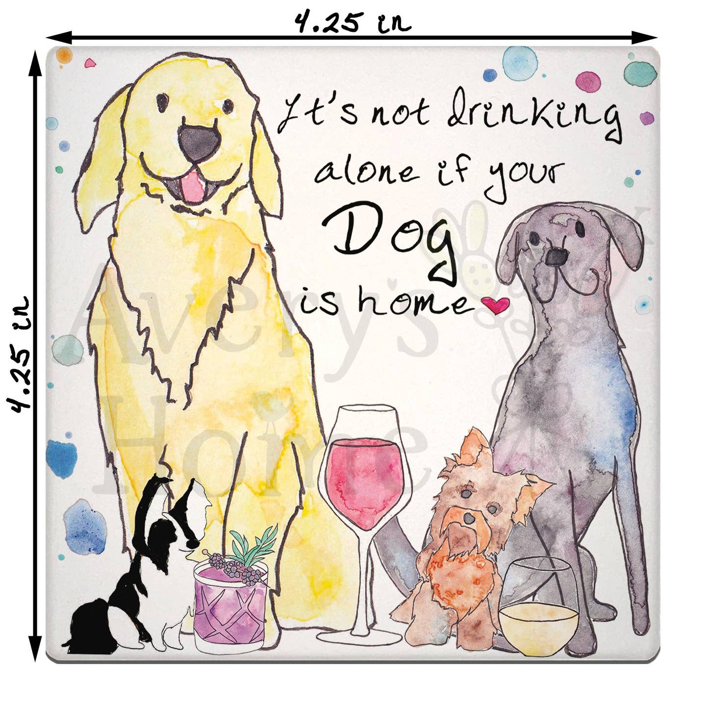 Coaster-Dogs with Wine