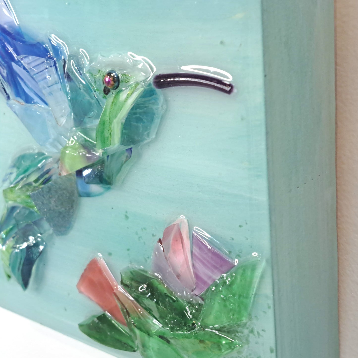 Shattered Glass Art-Hummingbird Mini