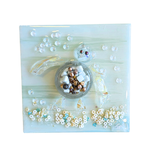 Mini Glass Collage-Turtle