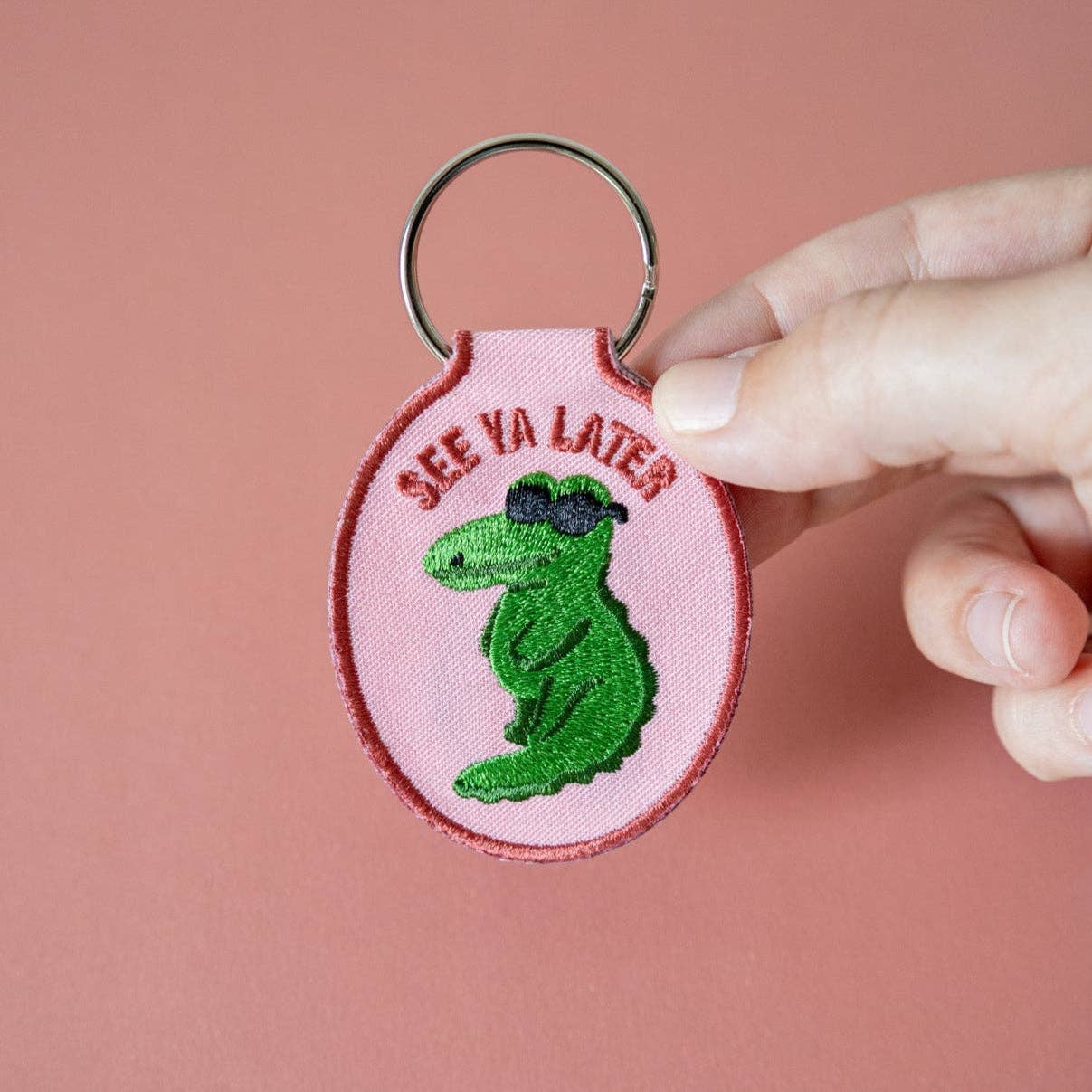 Later Gator Embroidered Keychain