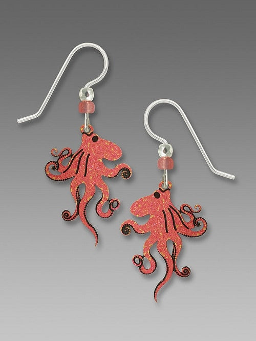 Octopus Earrings-Coral Pink