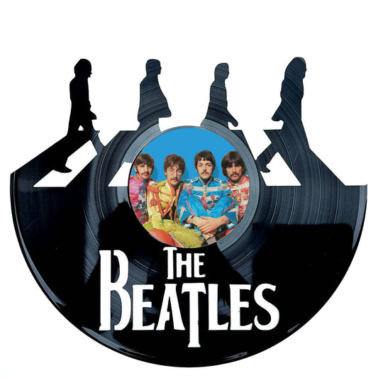 Vinyl Record Art with sticker-The Beatles Abbey Rd