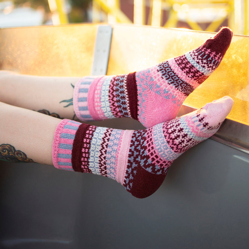 Mismatched Crew Socks-Alpenrose