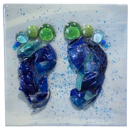 Shattered Glass Art-Footprints