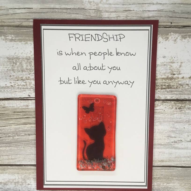 Suncatcher Card-Friendship/Cat