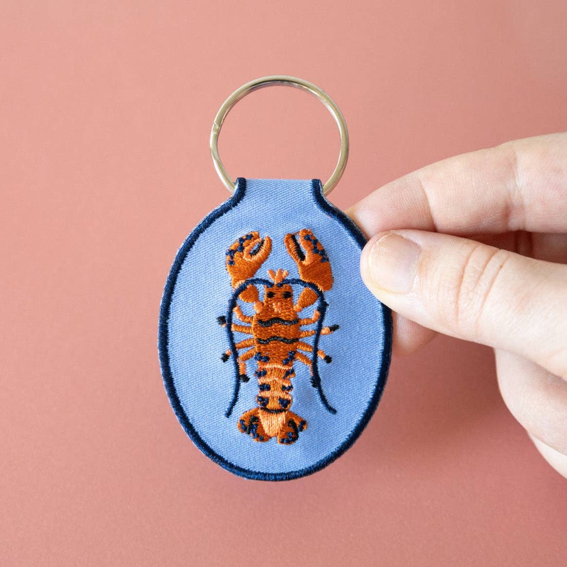 Lobster Embroidered Keychain