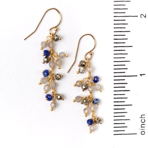 Blue Moon Cluster Earrings