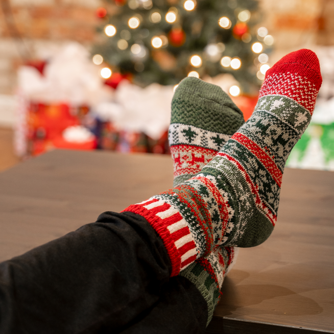 Mismatched Crew Socks-Yuletide