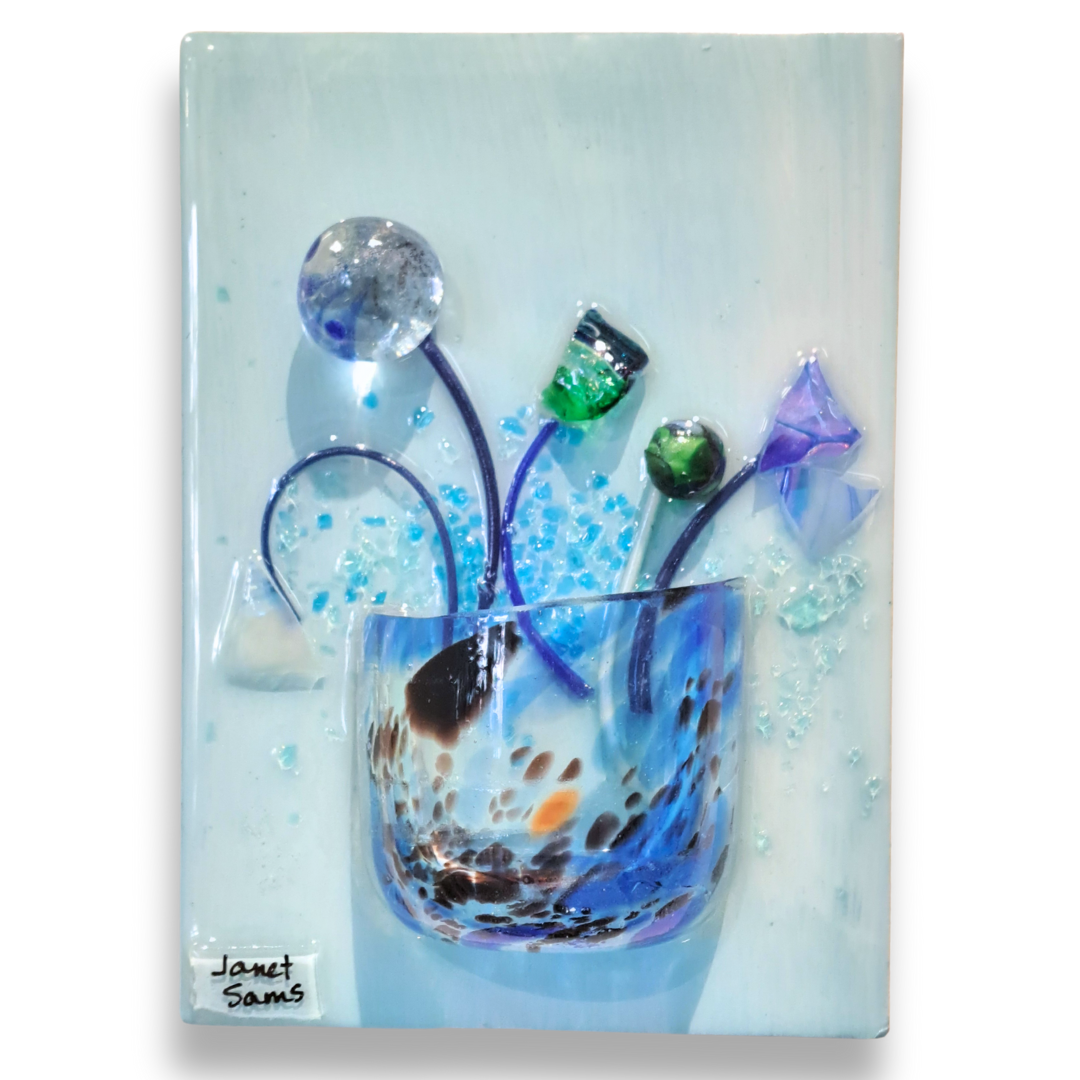 Shattered Glass Art-Floral Pot