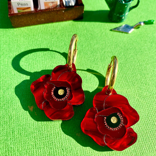 Poppy Flower Earrings
