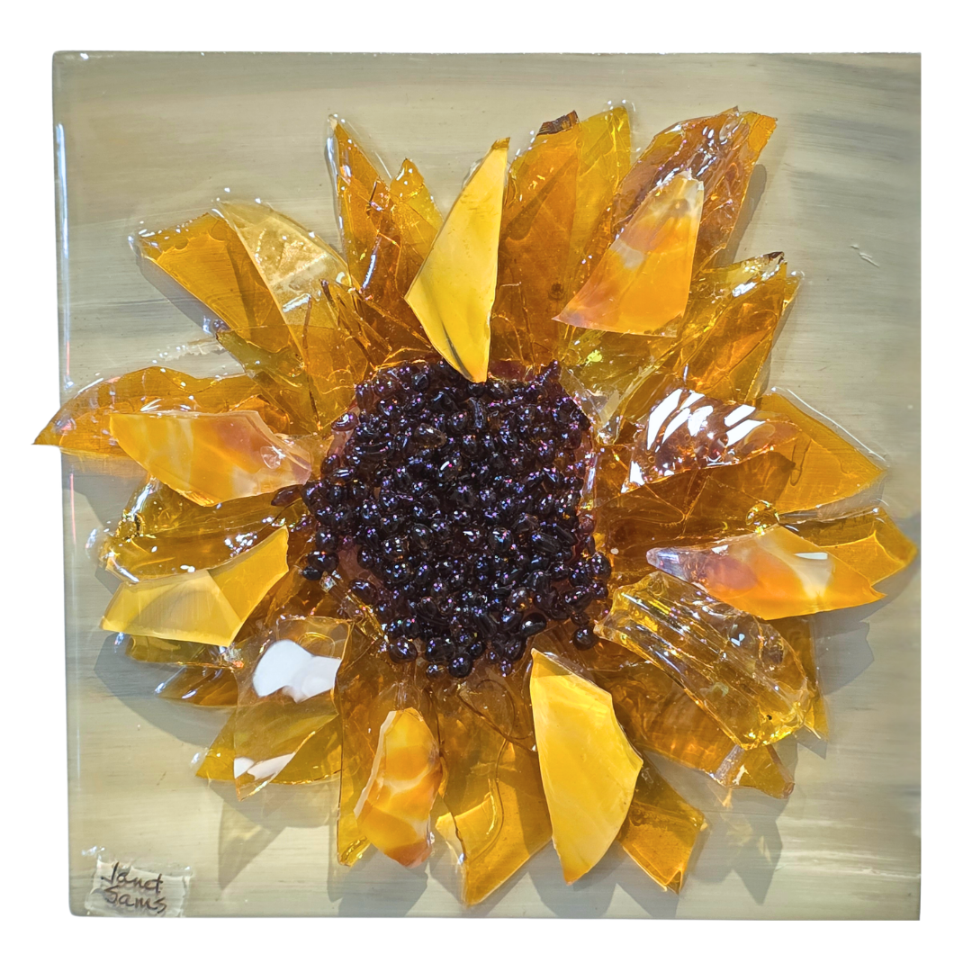Shattered Glass Art-Sunflower
