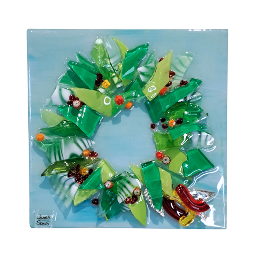 Glass Collage-Christmas Wreath