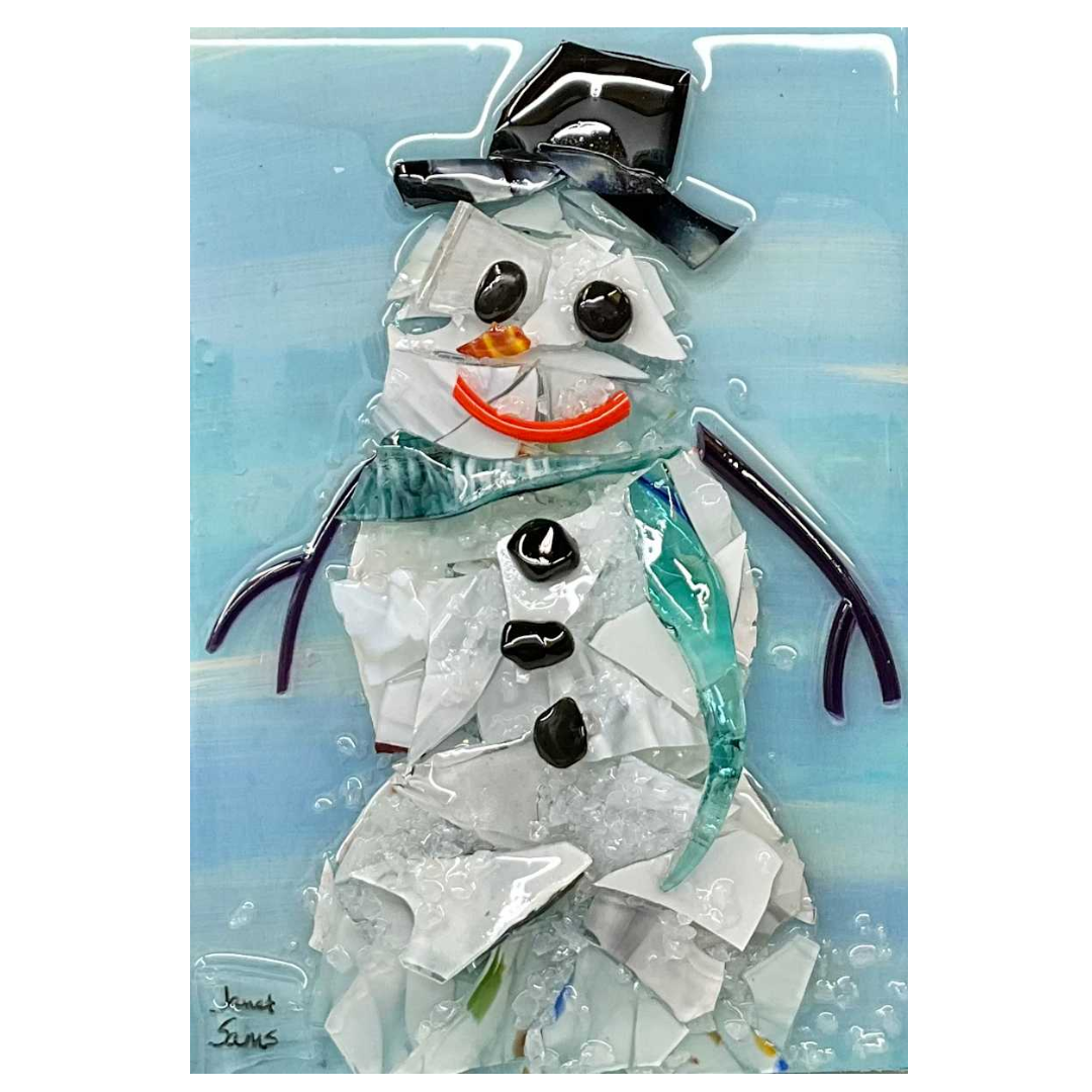 Shattered Glass Snowman