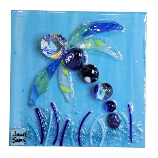 Mini Glass Collage-Dragonfly