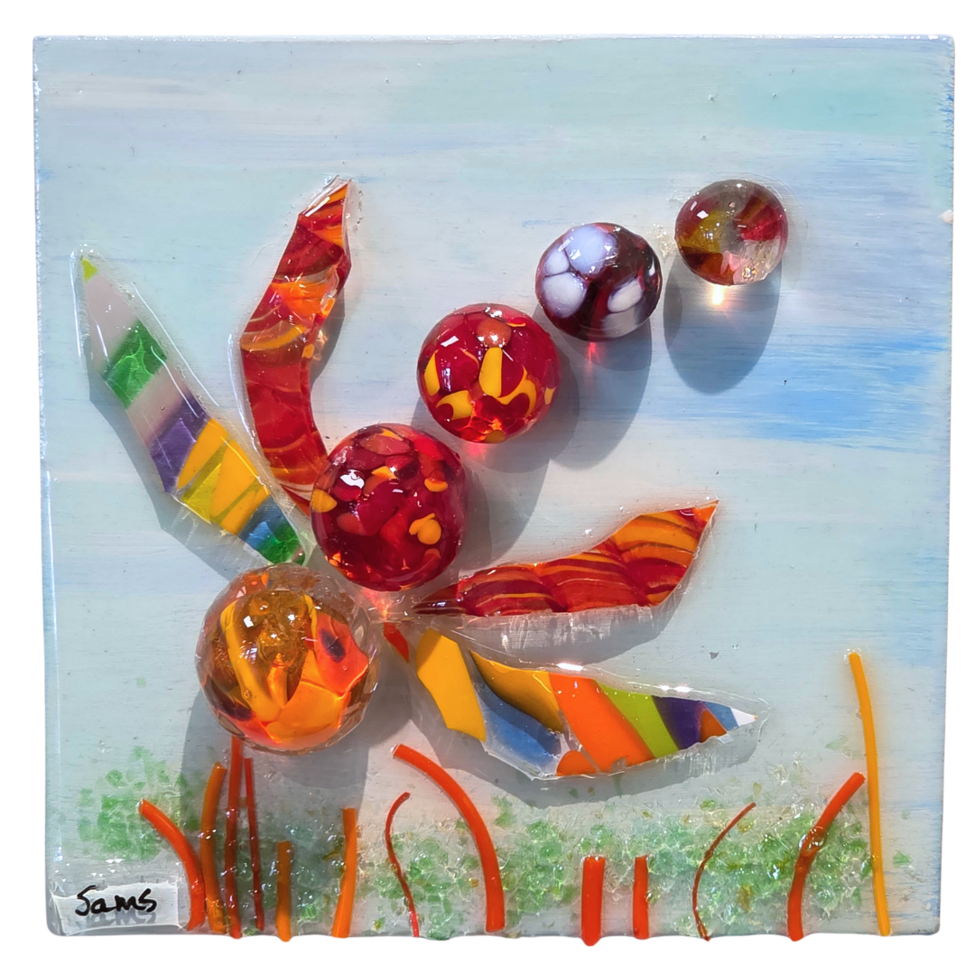 Mini Glass Collage-Dragonfly