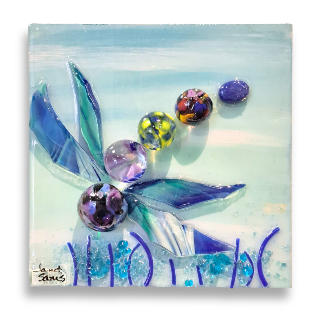 Mini Glass Collage-Dragonfly