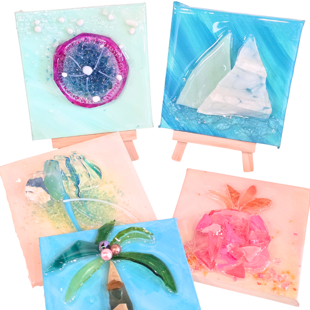 Shattered Glass Art-4"x4"