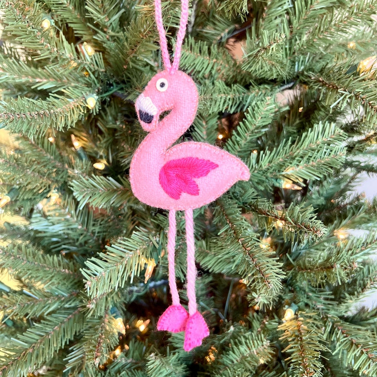 Wool Ornament-Flamingo