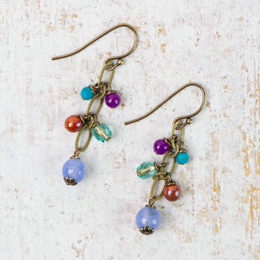 Mardi Gras Dangle Earrings