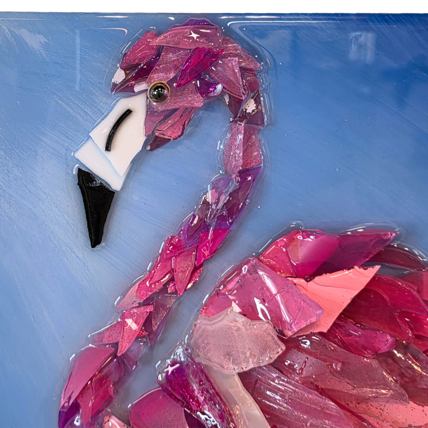 Shattered Glass Art-Flamingo