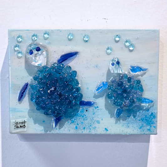 Mini Glass Collage-Turtle