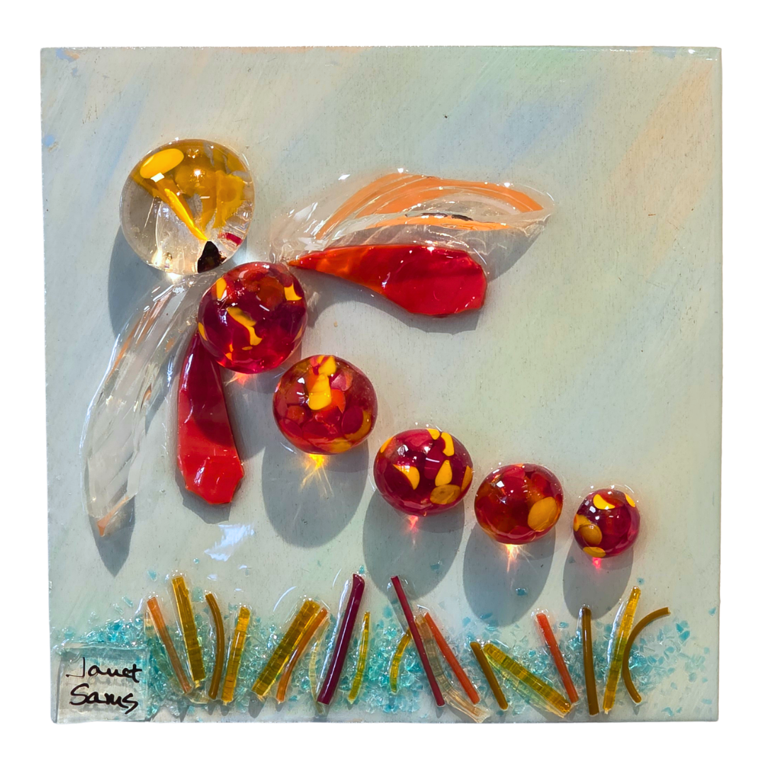Mini Glass Collage-Dragonfly