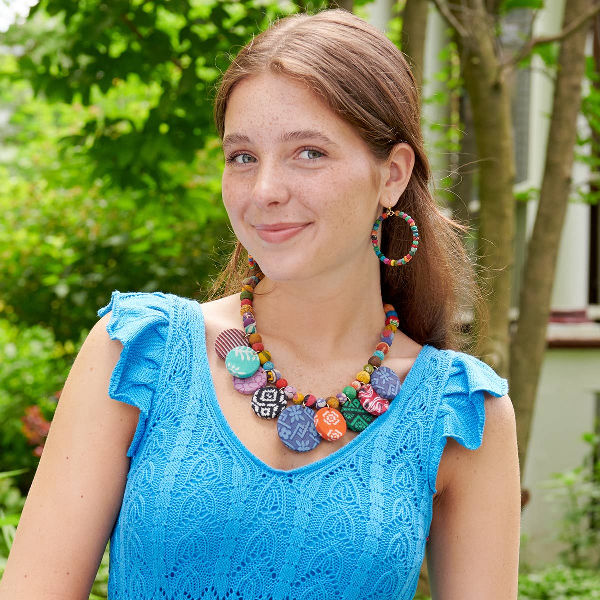 Kantha Milieu Loop Earrings