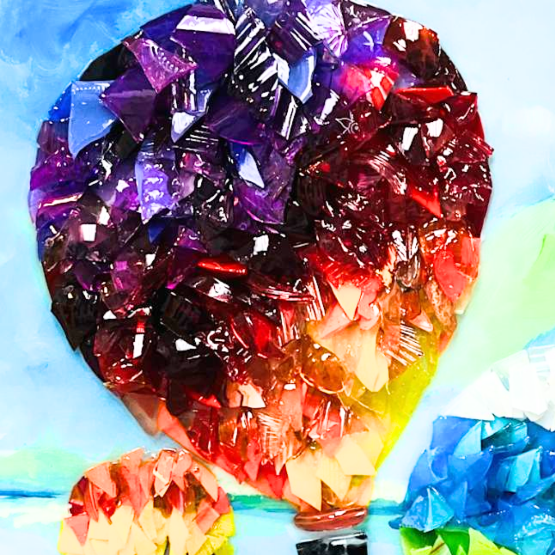 Shattered Glass Art-Hot Air Balloons