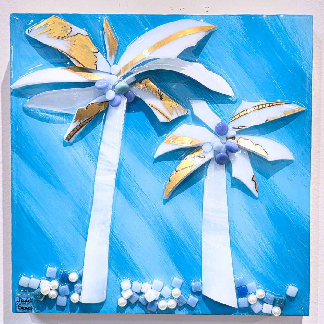 Shattered Glass Palms-10" Square