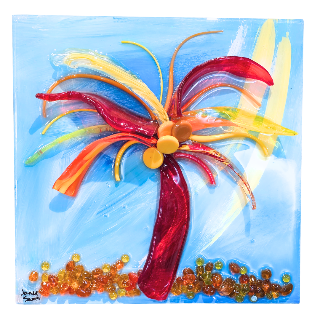 Shattered Glass Palms-10" Square