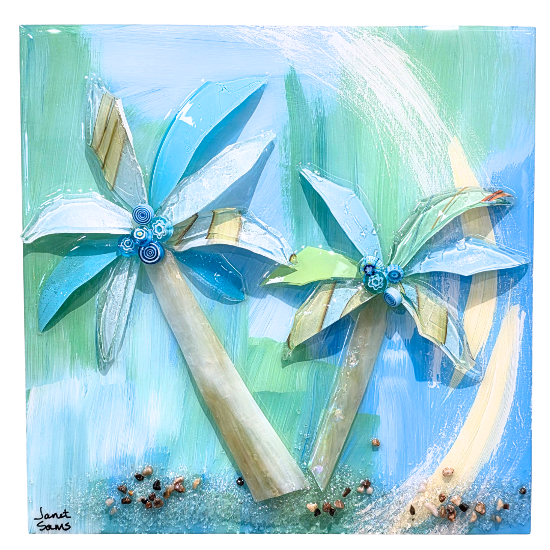 Shattered Glass Palms-10" Square
