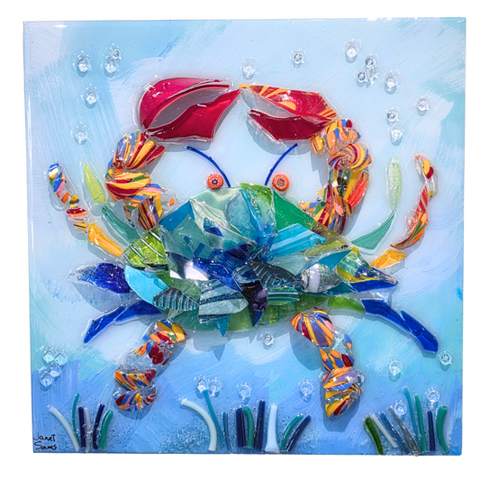Shattered Glass Art-Crab