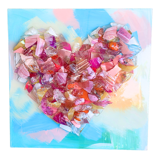 Shattered Glass Art-Heart