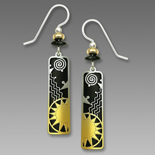 Sunrise Earrings-Black & Gold