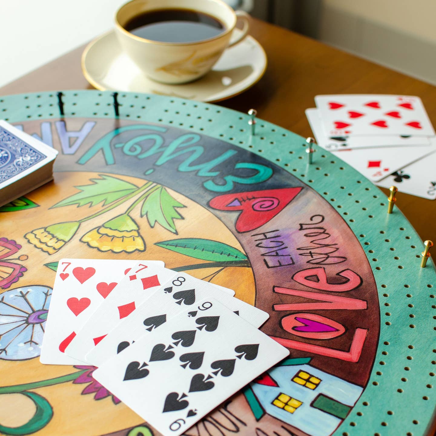 Cribbage Lazy Susan-Double Run of Fun (Printed)