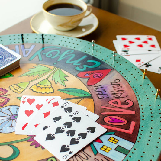 Cribbage Lazy Susan-Double Run of Fun (Printed)