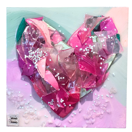 Shattered Glass Heart-8"