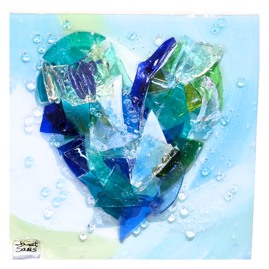Shattered Glass Heart-8"