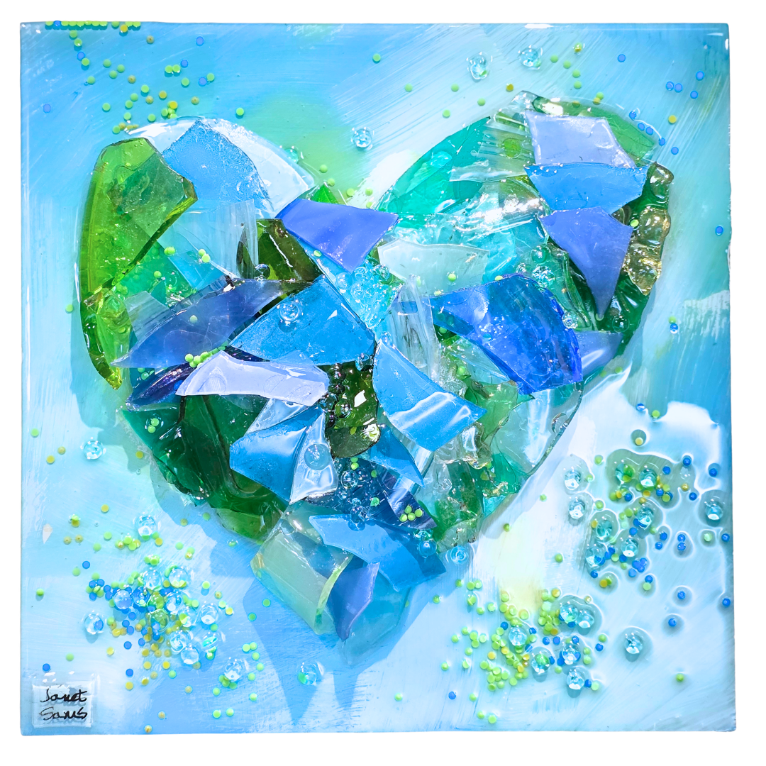 Shattered Glass Heart-10"