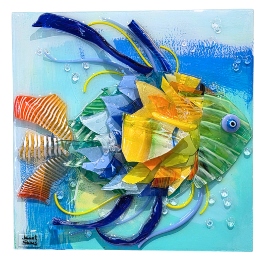 Shattered Glass Fish-10"x10"