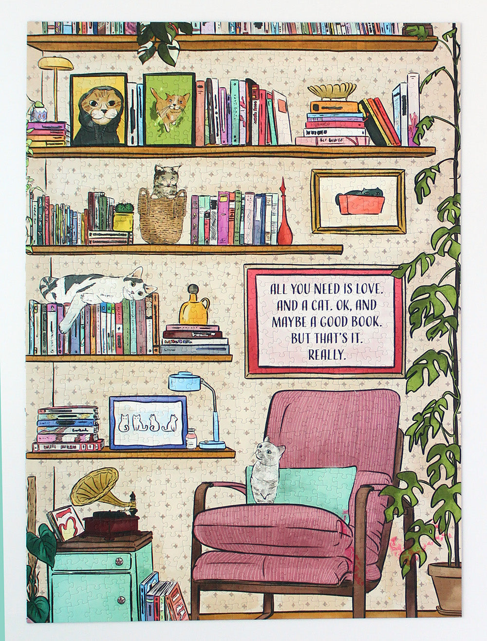 Puzzle-Love, A Cat & A Book