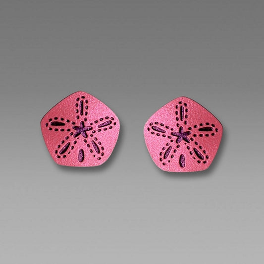 Sand Dollar Earrings-Pink